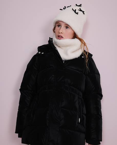 Manteau fille matelassé avec capuche ajustable et poches zippées Noir 1 - vertbaudet enfant 
