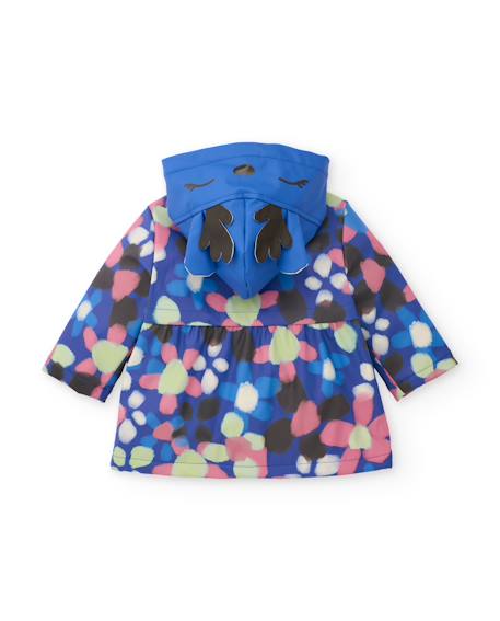 Ciré fille à imprimé floral avec capuche fantaisie Bleu 2 - vertbaudet enfant 