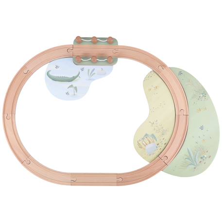 Circuit de train en bois safari friends Vert 2 - vertbaudet enfant 