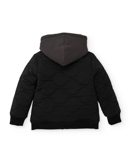 Blouson garçon matelassé avec capuche et style bomber Noir 3 - vertbaudet enfant 