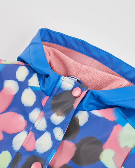 Ciré fille à imprimé floral avec capuche fantaisie Bleu 3 - vertbaudet enfant 