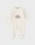 Pyjama en velours bébé brodé – raku lino & pico Ecru 1 - vertbaudet enfant 