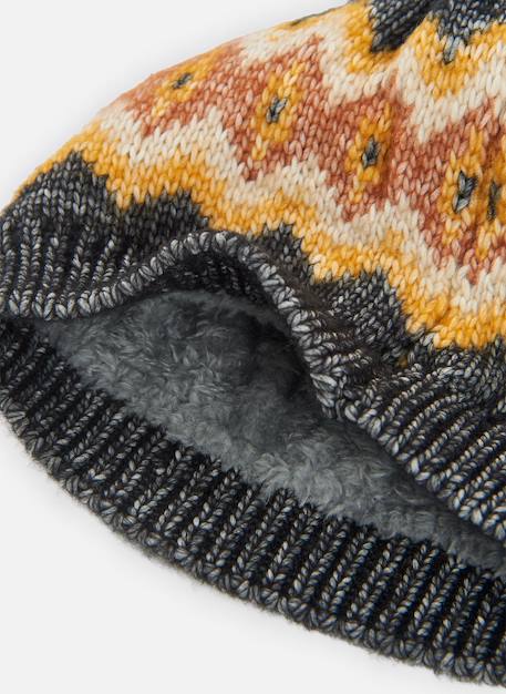 Bonnet avec bordures et pompon Gris 3 - vertbaudet enfant 