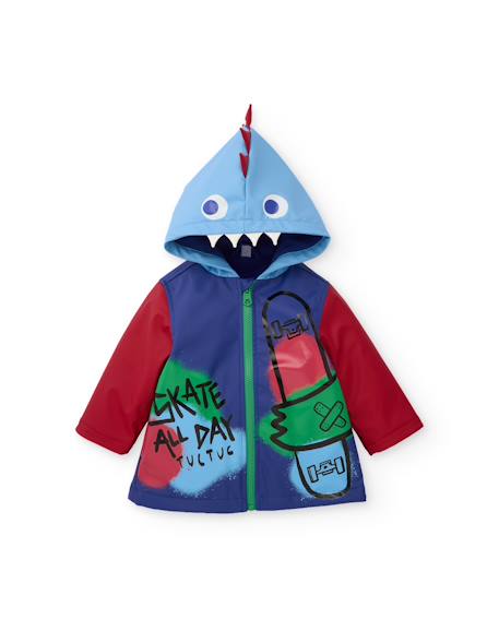 Ciré garçon à capuche avec détails dinosaure Bleu 2 - vertbaudet enfant 