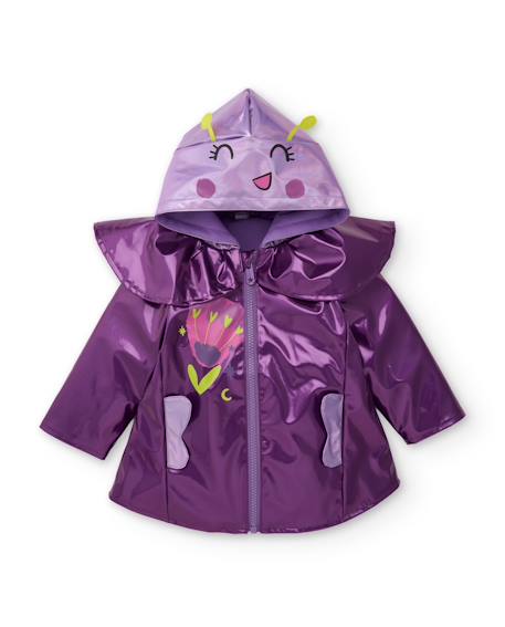 Ciré à capuche fille motif papillon Violet 2 - vertbaudet enfant 