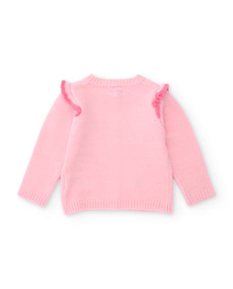 Gilet en tricot pour bébé avec volants sur les épaules Rose 2 - vertbaudet enfant 