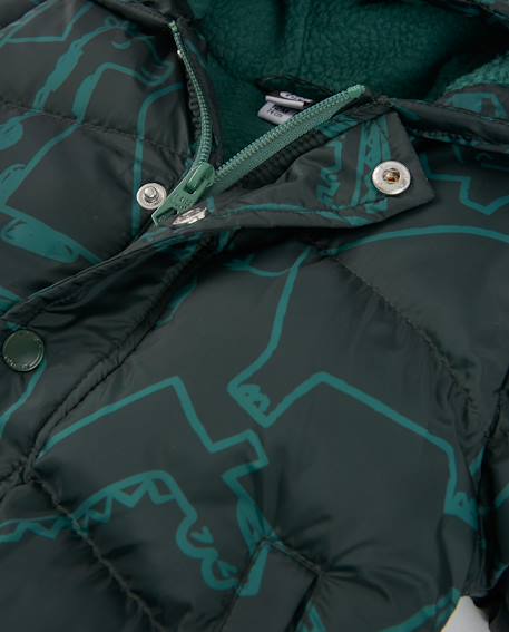 Parka garçon imprimé rhinocéros avec doublure douce Vert 4 - vertbaudet enfant 
