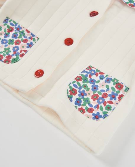 Gilet en tricot pour bébé avec col floral Blanc 3 - vertbaudet enfant 