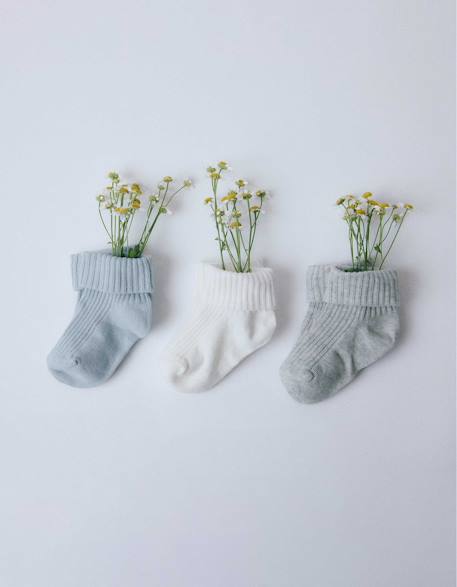 Pack 3 paires de chaussettes côtelées Bleu clair 1 - vertbaudet enfant 