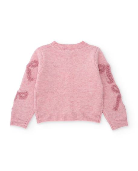 Gilet fille en tricot avec nœuds et boutons Rose 3 - vertbaudet enfant 