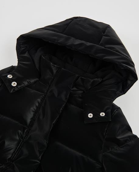 Manteau fille matelassé avec capuche ajustable et poches zippées Noir 5 - vertbaudet enfant 
