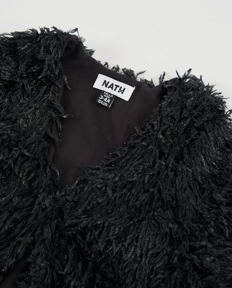 Veste fille texturée à plumes et fermeture à boutons Noir 4 - vertbaudet enfant 
