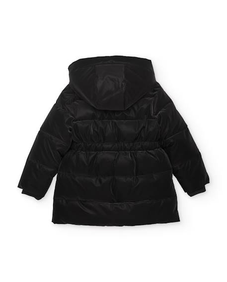 Manteau fille matelassé avec capuche ajustable et poches zippées Noir 4 - vertbaudet enfant 