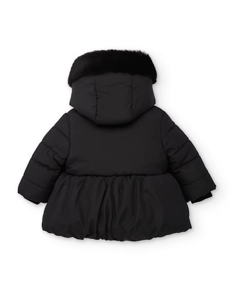 Manteau rembourré pour fille avec capuche et doublure en peluche Noir 2 - vertbaudet enfant 