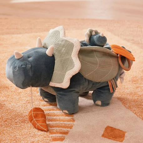Peluche d'activités ops en veloudoux et mousseline de coton bio Bleu 5 - vertbaudet enfant 