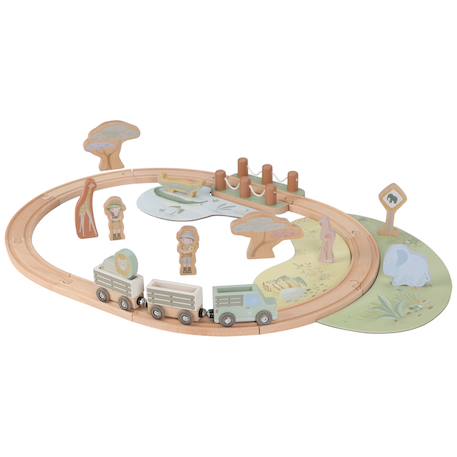 Circuit de train en bois safari friends Vert 5 - vertbaudet enfant 