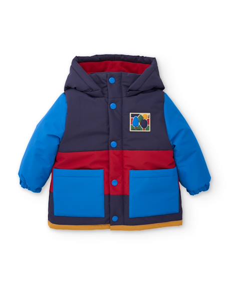 Manteau matelassé à capuche pour garçon en tissu déperlant Bleu 2 - vertbaudet enfant 