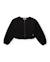 Blouson bomber fille en maille avec détail floral Noir 1 - vertbaudet enfant 