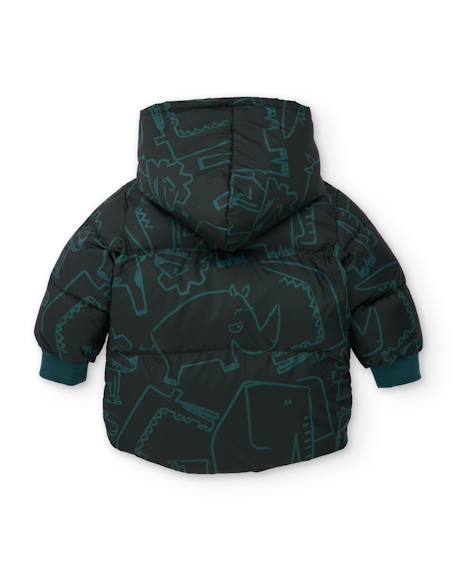 Parka garçon imprimé rhinocéros avec doublure douce Vert 3 - vertbaudet enfant 