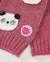 Gilet fille en tricot avec têtes de panda brodées Violet 4 - vertbaudet enfant 