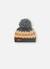 Bonnet avec bordures et pompon Gris 1 - vertbaudet enfant 