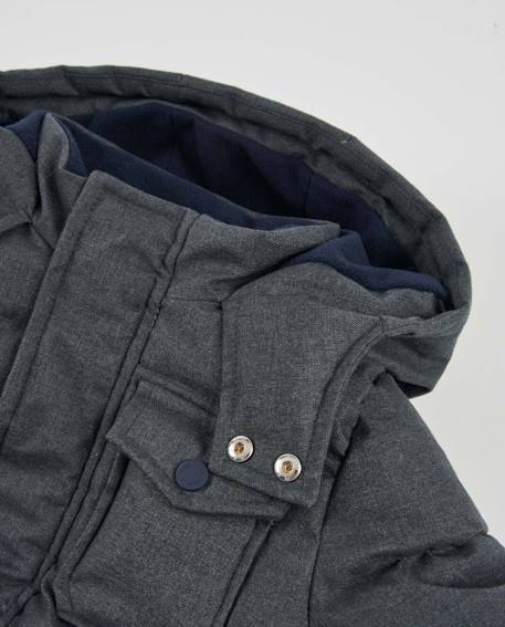 Manteau d'enfant matelassé avec capuche amovible et doublure chaude Gris 4 - vertbaudet enfant 