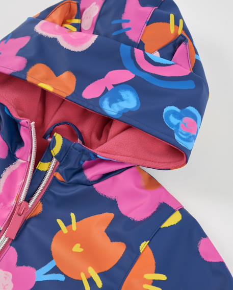 Ciré fille à imprimé floral et fermeture zippée Bleu 4 - vertbaudet enfant 