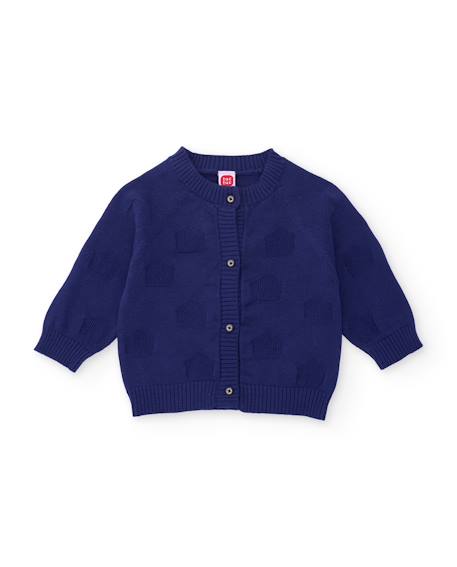 Gilet en tricot pour bébé avec boutons sur le devant Bleu 1 - vertbaudet enfant 