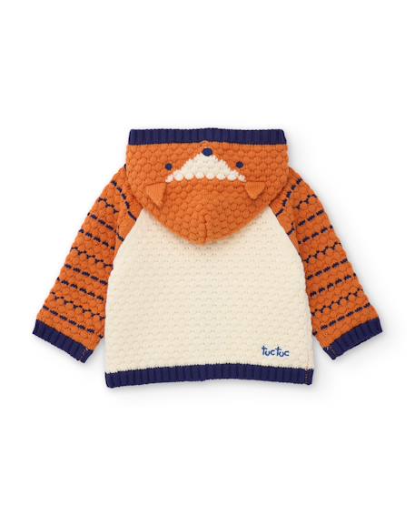 Gilet en tricot pour bébé avec capuche Marron 2 - vertbaudet enfant 