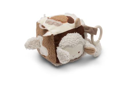 Cube d'activités spring garden Beige imprimé mouton+Blanc, rose, marron+Blanc, vert, marron+Bleu, vert d'eau, écru+Gris, marron, blanc+Rose, bleu, écru 1 - vertbaudet enfant 