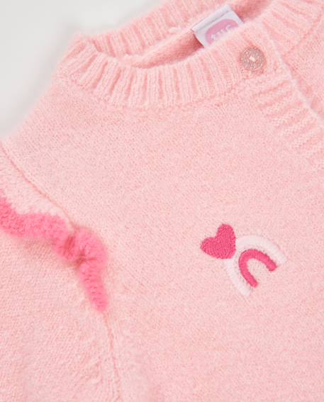 Gilet en tricot pour bébé avec volants sur les épaules Rose 3 - vertbaudet enfant 