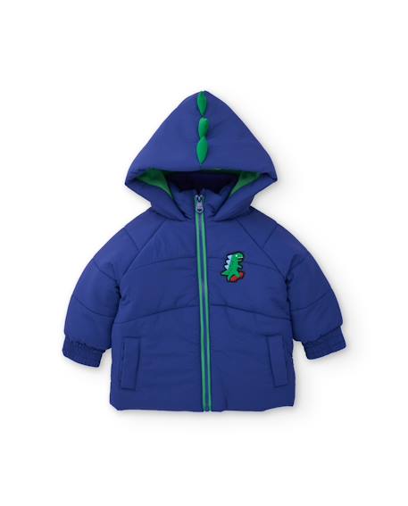 Manteau matelassé garçon à capuche avec écusson dinosaure Bleu 3 - vertbaudet enfant 