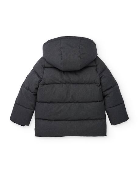 Manteau d'enfant matelassé avec capuche amovible et doublure chaude Gris 3 - vertbaudet enfant 