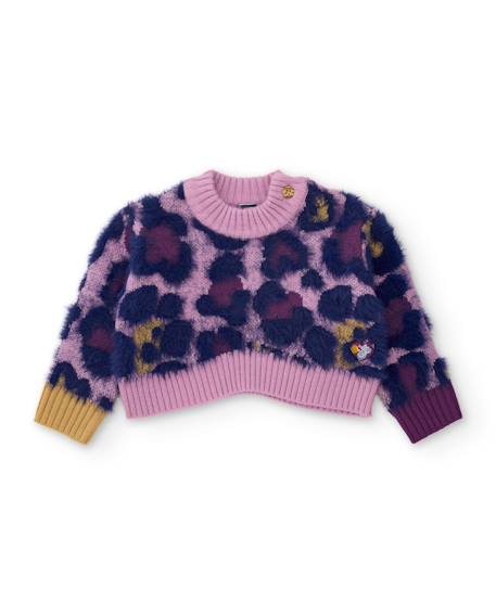 Pull en tricot bébé fille à imprimé animal et maille chaude Rose 1 - vertbaudet enfant 
