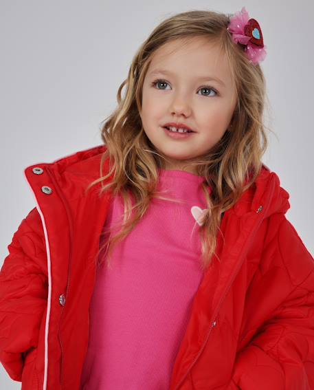 Doudoune fille à capuche matelassée et isolation thermique Rouge 2 - vertbaudet enfant 