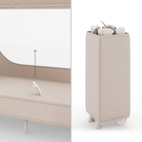 Lit Parapluie Kinderkraft LEODY UP 2 en 1 avec Table à Langer, Mobile Musical, Double Niveau et Pliage Rapide Facile Beige+Gris 4 - vertbaudet enfant 
