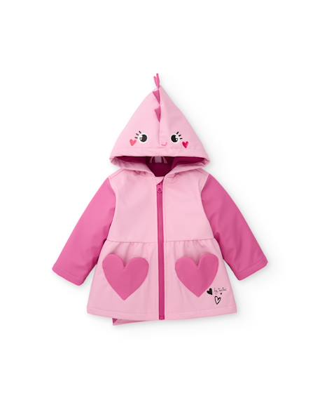 Ciré fille à capuche avec détails dinosaure Rose 2 - vertbaudet enfant 