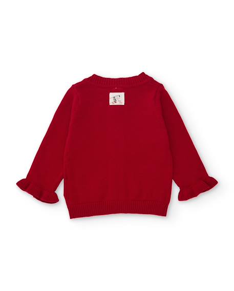 Gilet en tricot pour bébé avec fleurs en relief Rouge 2 - vertbaudet enfant 