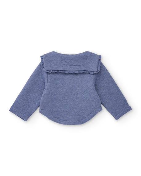 Gilet de bébé en maille à col volanté Bleu 2 - vertbaudet enfant 