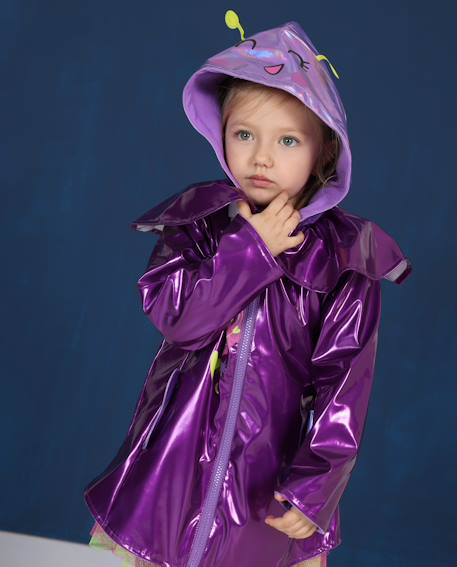 Ciré à capuche fille motif papillon Violet 1 - vertbaudet enfant 