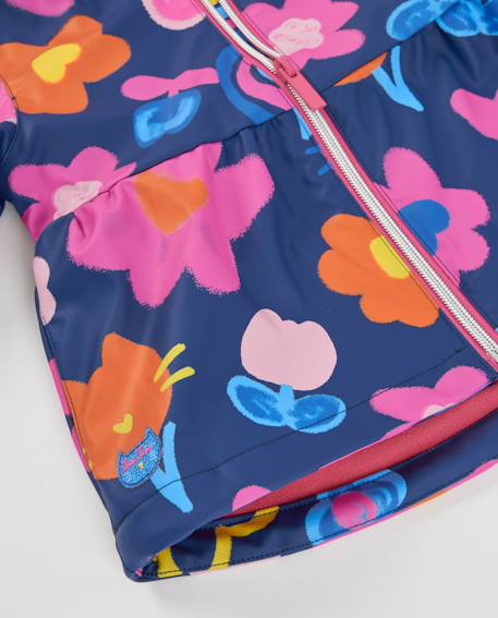Ciré fille à imprimé floral et fermeture zippée Bleu 5 - vertbaudet enfant 