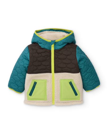 Doudoune garçon matelassée zippée style color-block Vert 2 - vertbaudet enfant 