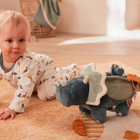 Peluche d'activités ops en veloudoux et mousseline de coton bio Bleu 6 - vertbaudet enfant 