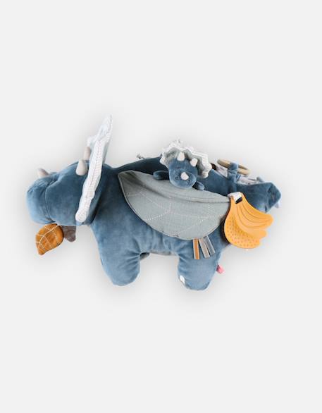 Peluche d'activités ops en veloudoux et mousseline de coton bio Bleu 3 - vertbaudet enfant 