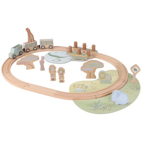 Circuit de train en bois safari friends Vert 6 - vertbaudet enfant 