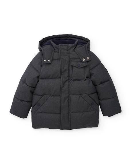 Manteau d'enfant matelassé avec capuche amovible et doublure chaude Gris 2 - vertbaudet enfant 