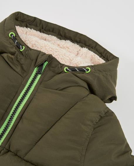 Doudoune garçon avec capuche doublée Vert 4 - vertbaudet enfant 