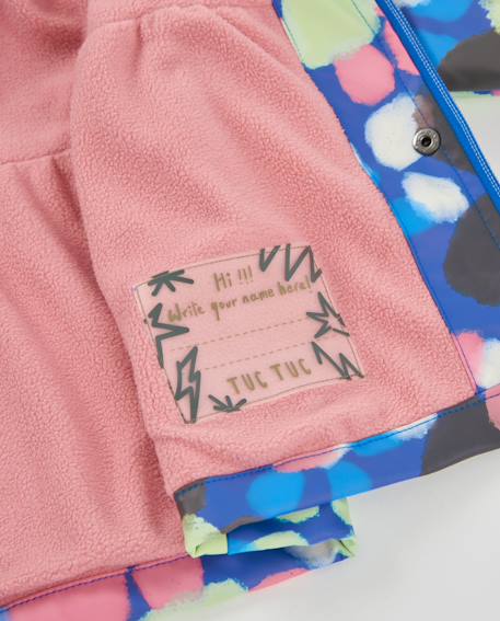 Ciré fille à imprimé floral avec capuche fantaisie Bleu 4 - vertbaudet enfant 