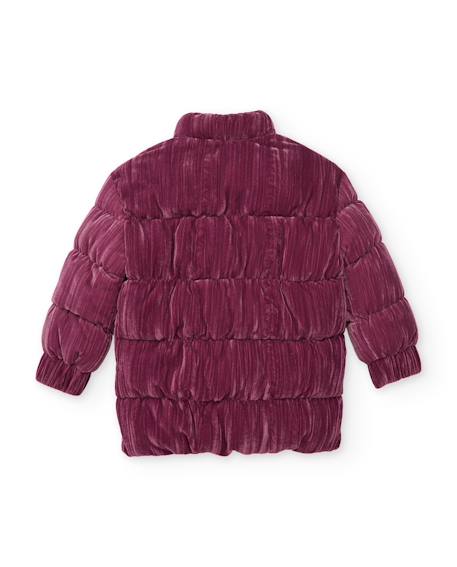 Manteau fille matelassé avec finition veloutée et col montant Violet 3 - vertbaudet enfant 