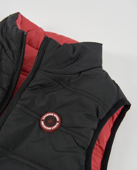 Veste sans manche garçon matelassé avec fermeture éclair et réversible Noir 4 - vertbaudet enfant 